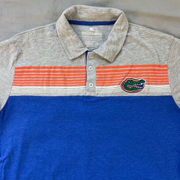 Colosseum Other - Florida Gators Polo Shirt Mens Large Orange Stripe Gator Emblem Colosseum NCAA